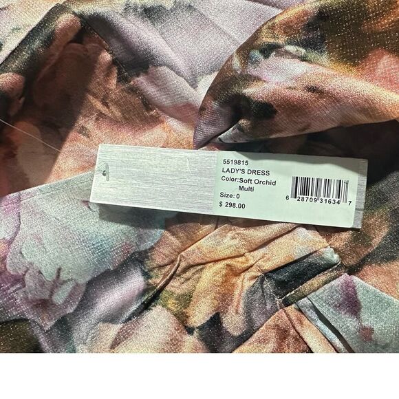 Kay Unger Lani Midi Dress Women's 0 Pink Floral A-Line Sleeveless NWT - Picture 10 of 13